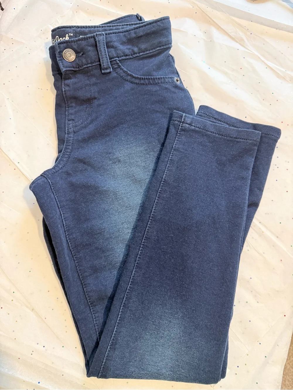 Cat & Jack Girls Super Stretch Jeggings Size M (8) Dark Wash Blue